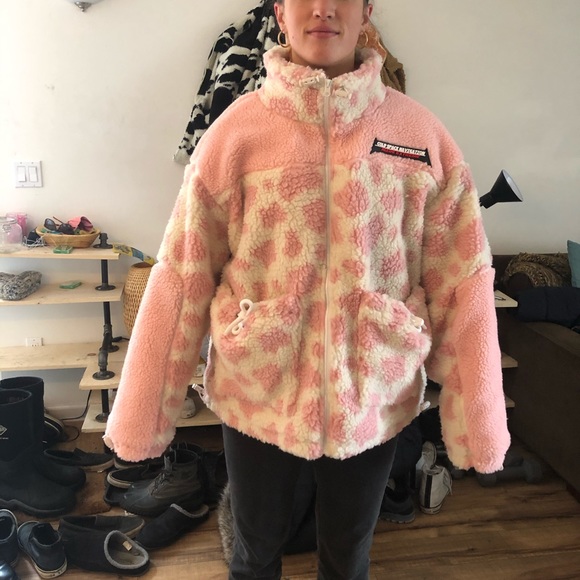 Aelfric Eden Pink Cow Print Fleece 